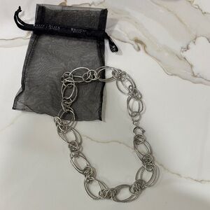 White House Black Market Silver Circle Necklace